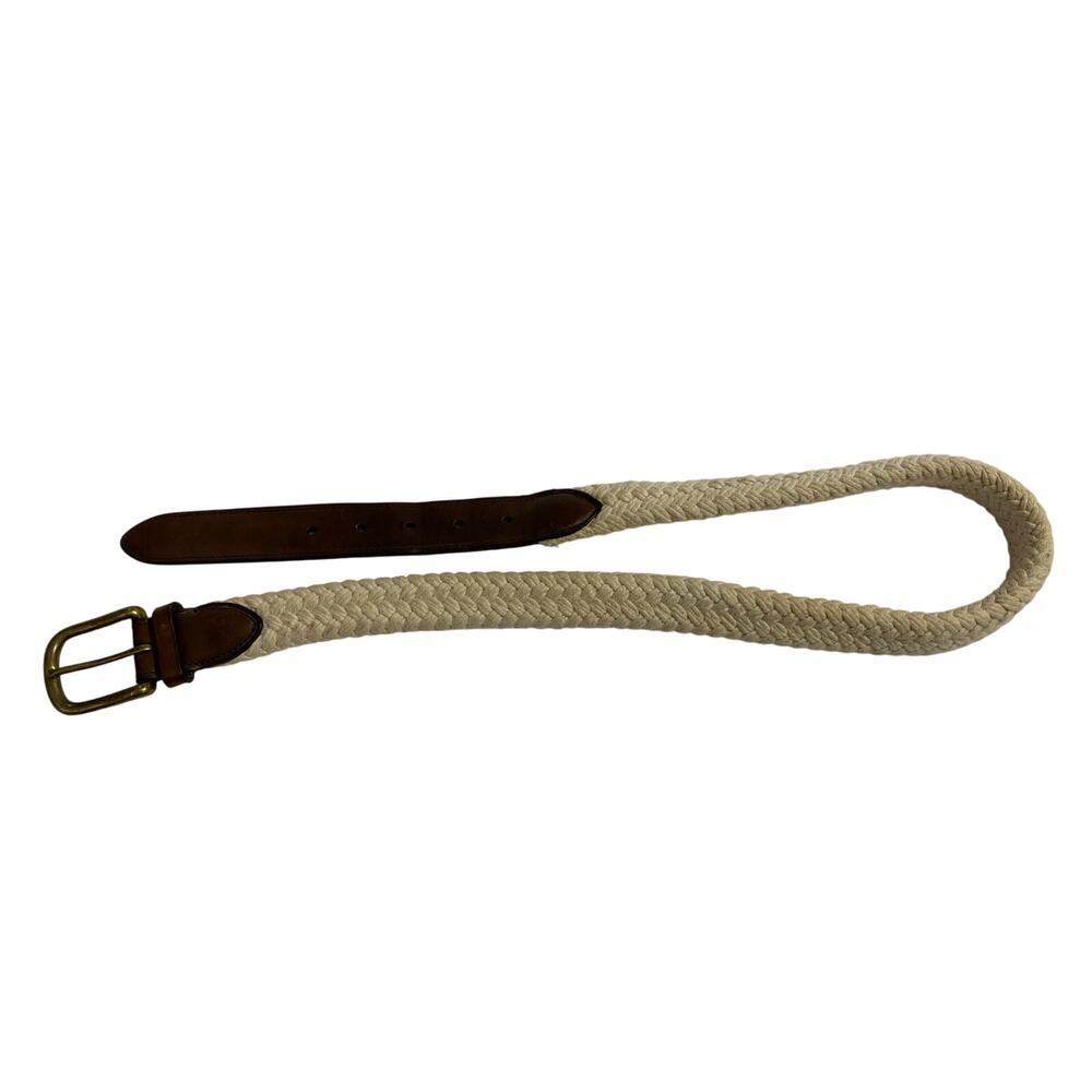 Coach Woven Cotton Belt 36 with Leather and Brass Closure